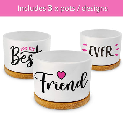 Best Friend Christmas or Birthday Gifts for Women - Our Pretty Best Friend Pots Are Lovely Gifts for Girlfriend for Birthday or Christmas and Arrive Beautifully Gift Boxed for Her