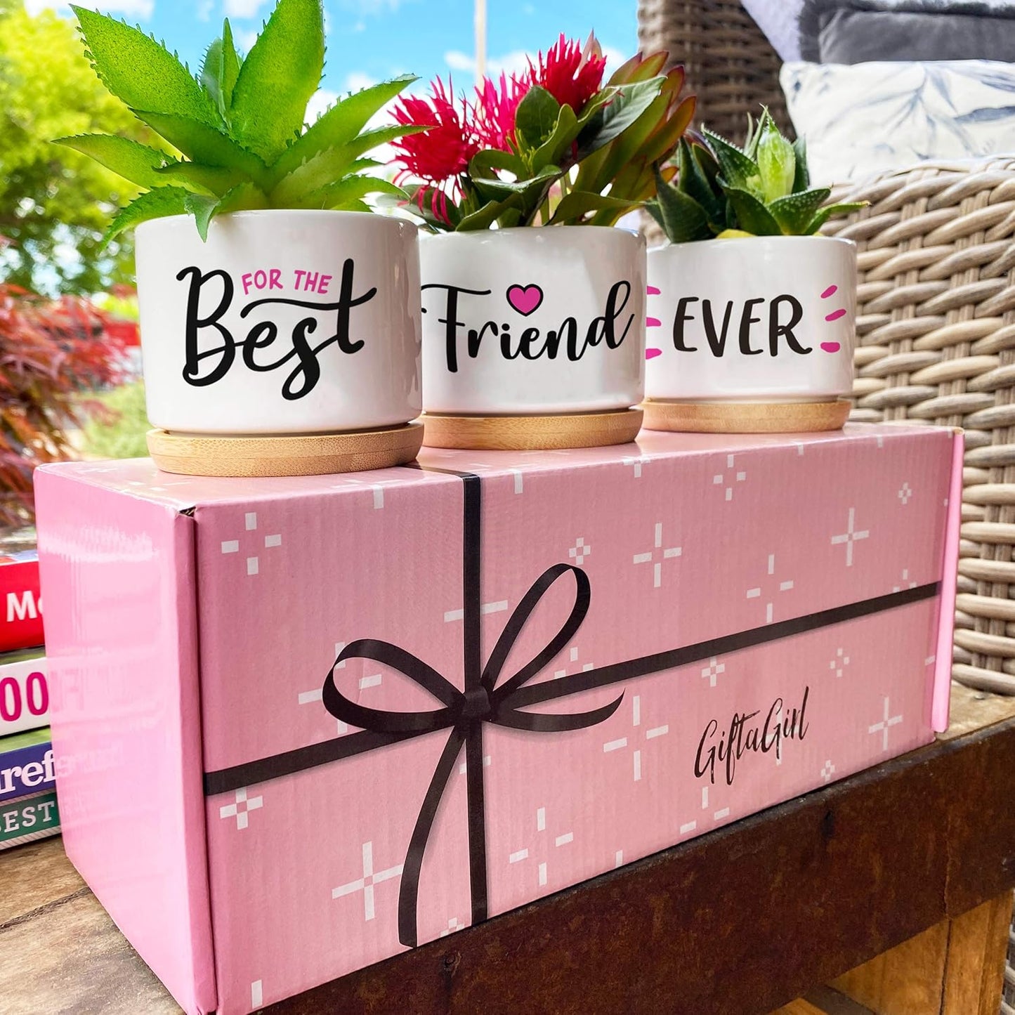 Best Friend Christmas or Birthday Gifts for Women - Our Pretty Best Friend Pots Are Lovely Gifts for Girlfriend for Birthday or Christmas and Arrive Beautifully Gift Boxed for Her